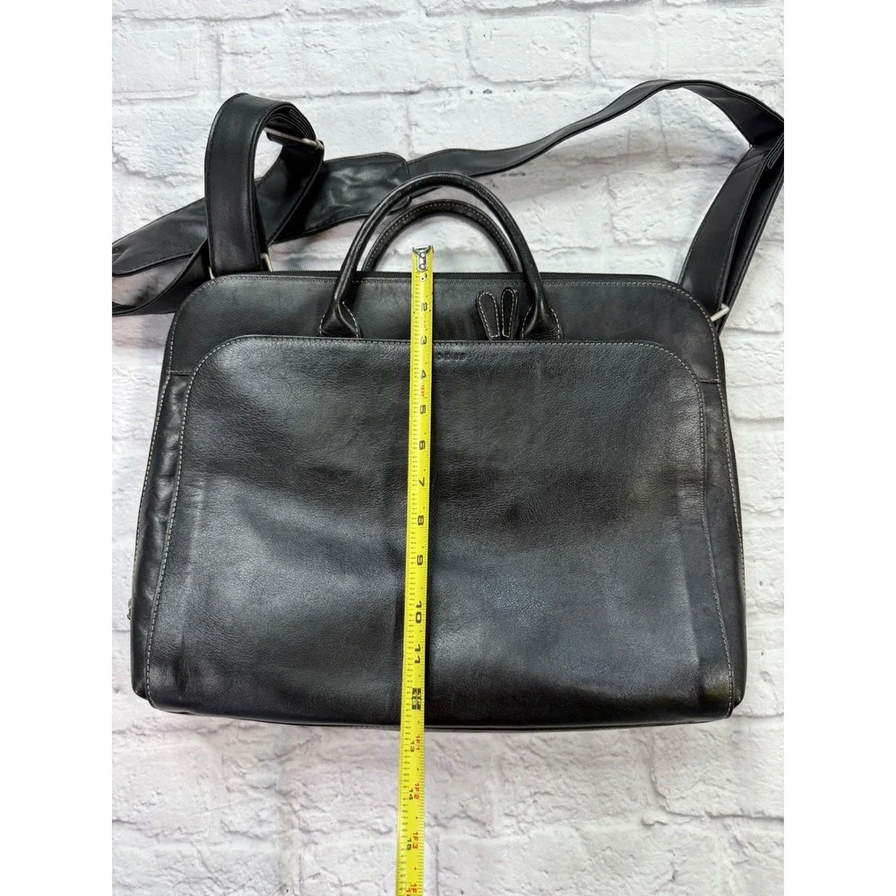 Lodis Briefcase Laptop Bag Mens OS‎ Black Good Leather Messenger Crossbody